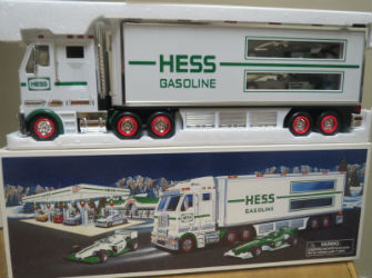 Working with Original Box 2003 Hess Toy Truck and Race Cars